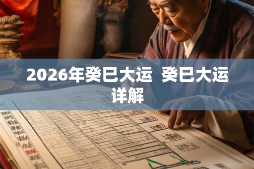2026年癸巳大运  癸巳大运详解