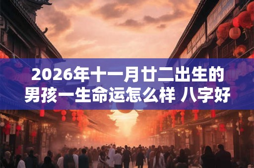 2026年十一月廿二出生的男孩一生命运怎么样 八字好不好