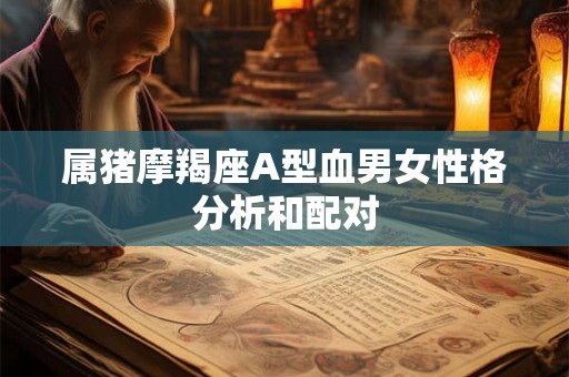 属猪摩羯座A型血男女性格分析和配对