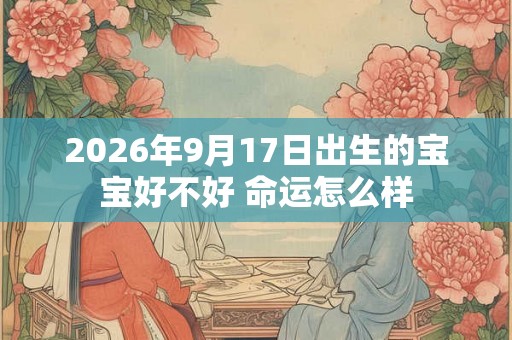 2026年9月17日出生的宝宝好不好 命运怎么样