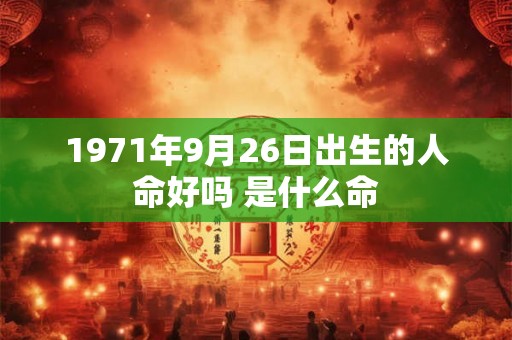 1971年9月26日出生的人命好吗 是什么命