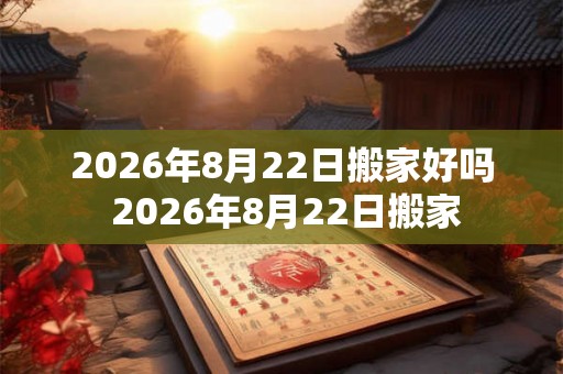 2026年8月22日搬家好吗 2026年8月22日搬家