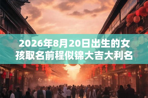 2026年8月20日出生的女孩取名前程似锦大吉大利名字
