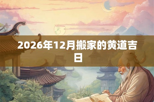 2026年12月搬家的黄道吉日 2026年12月搬家的黄道吉日