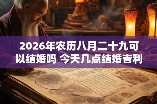 2026年农历八月二十九可以结婚吗 今天几点结婚吉利