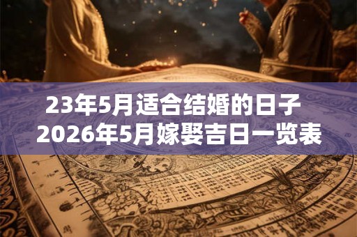 23年5月适合结婚的日子  2026年5月嫁娶吉日一览表