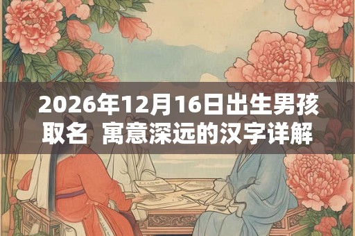 2026年12月16日出生男孩取名 寓意深远的汉字详解 2026年12月16日出生男孩取名 寓意深远的汉字详解