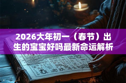 2026大年初一(春节)出生的宝宝好吗最新命运解析! 2026大年初一(春节)出生的宝宝好吗最新命运解析!