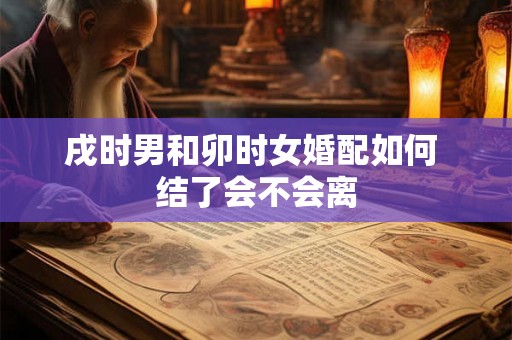 戌时男和卯时女婚配如何 结了会不会离