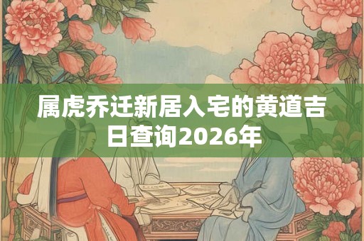 属虎乔迁新居入宅的黄道吉日查询2026年 属虎乔迁新居入宅的黄道吉日查询2026年