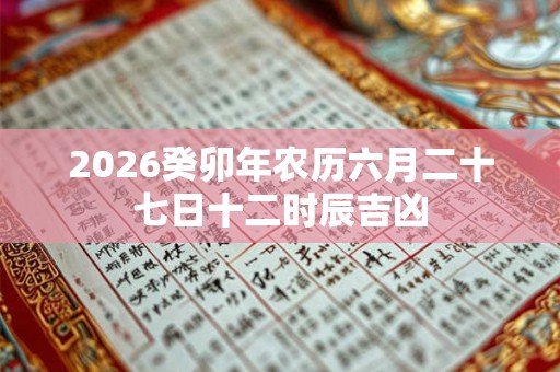 2026癸卯年农历六月二十七日十二时辰吉凶