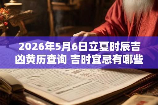2026年5月6日立夏时辰吉凶黄历查询 吉时宜忌有哪些