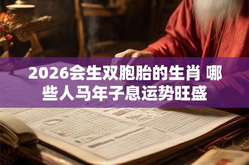 2026会生双胞胎的生肖 哪些人马年子息运势旺盛