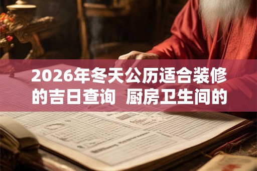 2026年冬天公历适合装修的吉日查询  厨房卫生间的风水禁忌