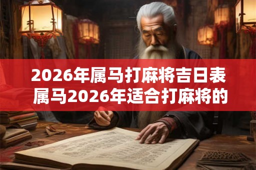 2026年属马打麻将吉日表 属马2026年适合打麻将的日子