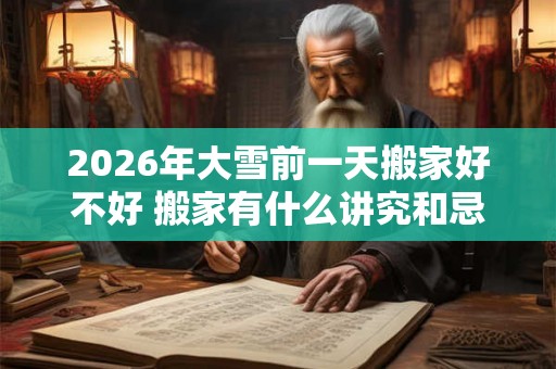 2026年大雪前一天搬家好不好 搬家有什么讲究和忌讳