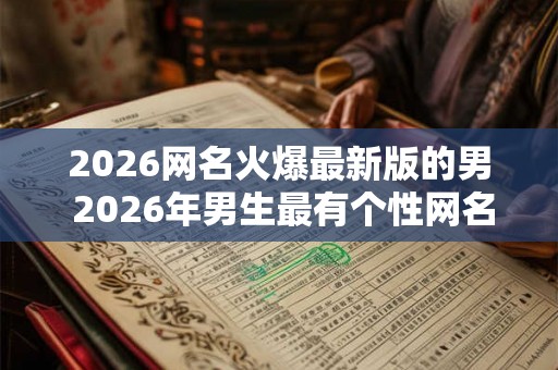 2026网名火爆最新版的男 2026年男生最有个性网名怎么起