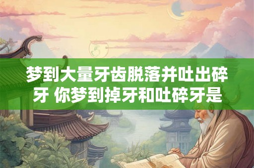 梦到大量牙齿脱落并吐出碎牙 你梦到掉牙和吐碎牙是什么预示