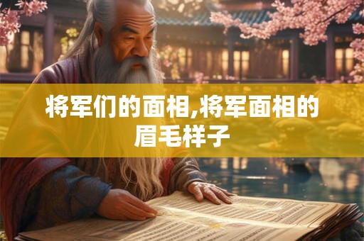 将军们的面相,将军面相的眉毛样子