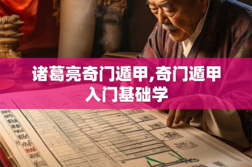 诸葛亮奇门遁甲,奇门遁甲入门基础学
