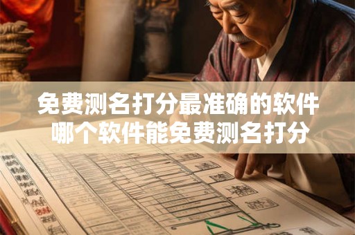 免费测名打分最准确的软件 哪个软件能免费测名打分且最准确