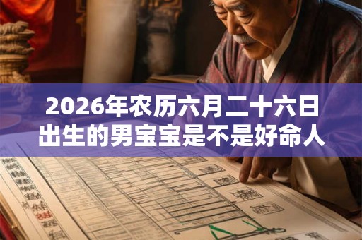 2026年农历六月二十六日出生的男宝宝是不是好命人