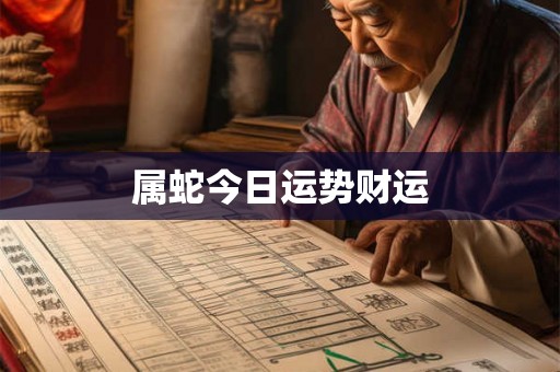 属蛇今日运势财运