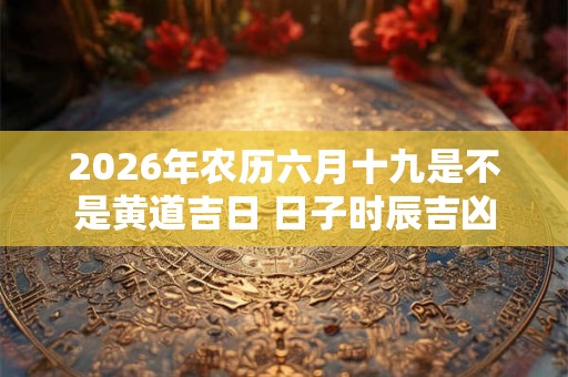 2026年农历六月十九是不是黄道吉日 日子时辰吉凶
