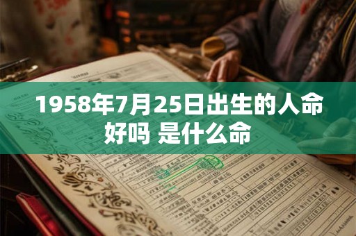 1958年7月25日出生的人命好吗 是什么命