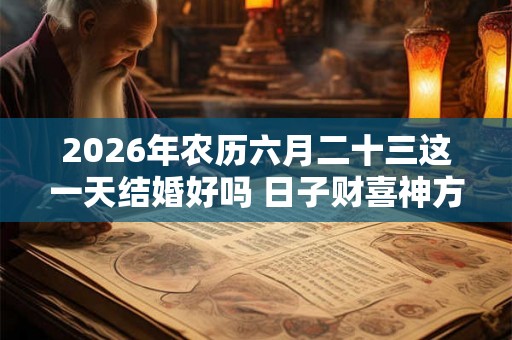 2026年农历六月二十三这一天结婚好吗 日子财喜神方位