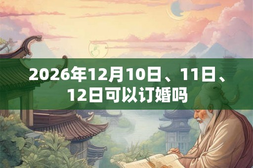 2026年12月10日、11日、12日可以订婚吗