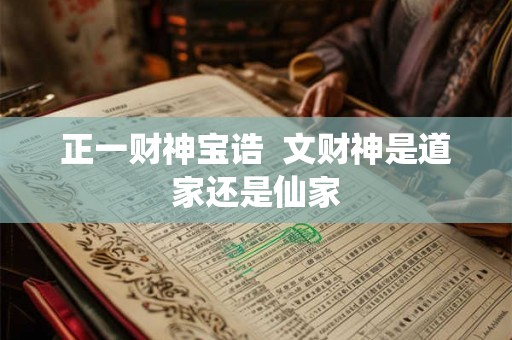 正一财神宝诰  文财神是道家还是仙家