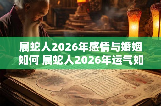 属蛇人2026年感情与婚姻如何 属蛇人2026年运气如何