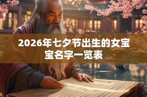 2026年七夕节出生的女宝宝名字一览表 2026年七夕节出生的女宝宝名字一览表