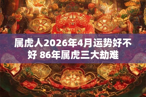 属虎人2026年4月运势好不好 86年属虎三大劫难