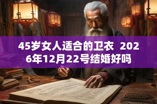 45岁女人适合的卫衣  2026年12月22号结婚好吗