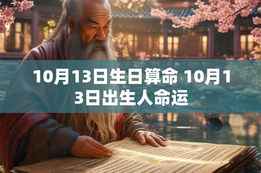 10月13日生日算命 10月13日出生人命运