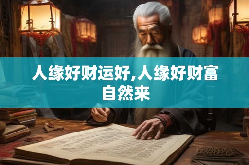 人缘好财运好,人缘好财富自然来