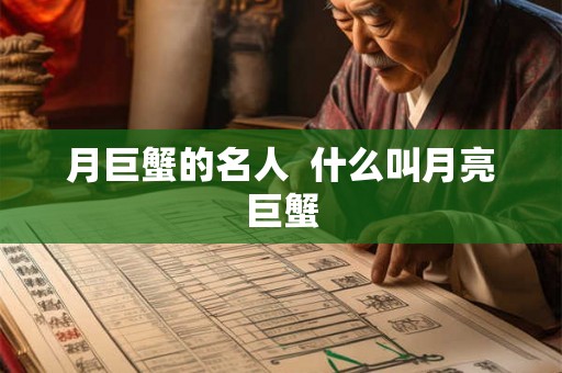 月巨蟹的名人  什么叫月亮巨蟹