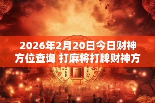 2026年2月20日今日财神方位查询 打麻将打牌财神方位