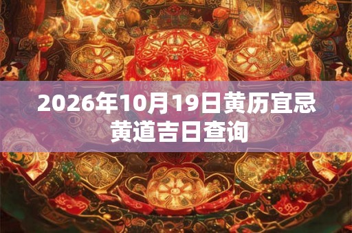 2026年10月19日黄历宜忌 黄道吉日查询 2026年10月19日黄历宜忌 黄道吉日查询