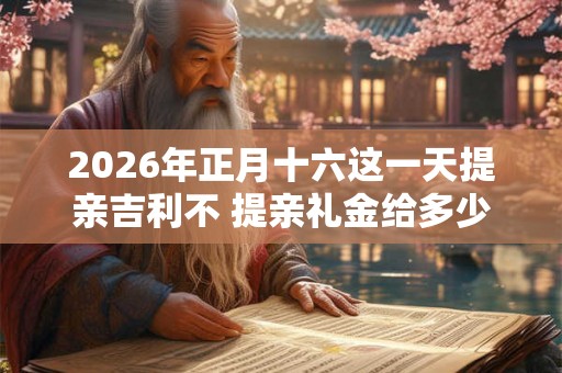 2026年正月十六这一天提亲吉利不 提亲礼金给多少