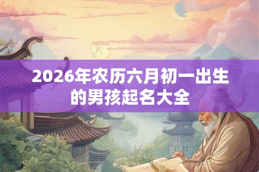 2026年农历六月初一出生的男孩起名大全