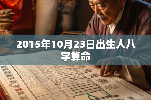 2015年10月23日出生人八字算命