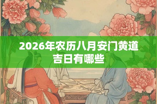 2026年农历八月安门黄道吉日有哪些
