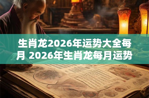 生肖龙2026年运势大全每月 2026年生肖龙每月运势如何