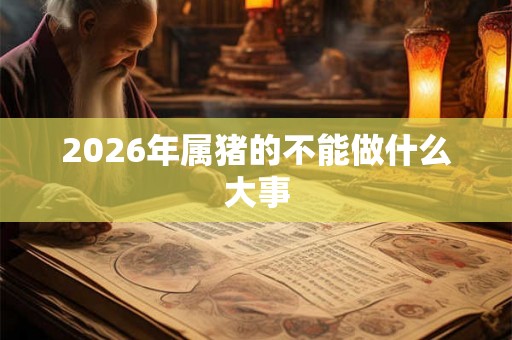 2026年属猪的不能做什么大事 2026年属猪的不能做什么大事