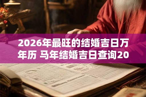 2026年最旺的结婚吉日万年历 马年结婚吉日查询2026