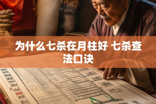 为什么七杀在月柱好 七杀查法口诀