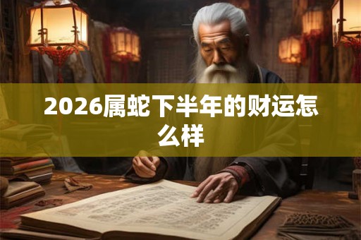2026属蛇下半年的财运怎么样